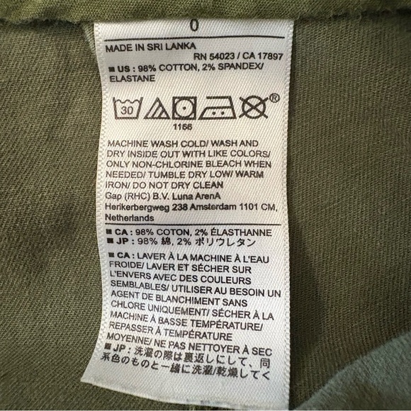 Banana Republic Authentic Chino Olive Green Jogger Pants Zip Ankle Size 0‎ - Picture 9 of 9